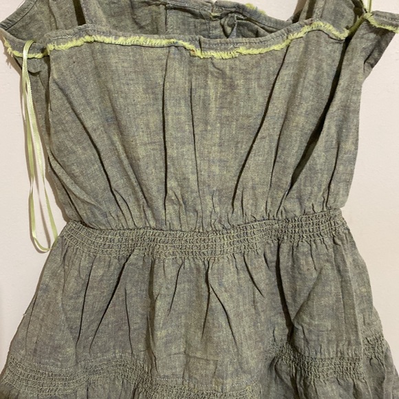 NWT Urban Outfitters Ella Linen Blend Tiered Dropped Waist Midi Dress Size M - Picture 6 of 12